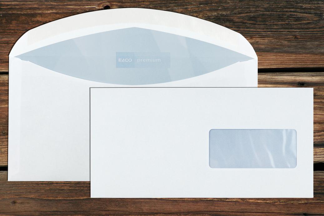 Kuvertierhüllen mit Fenster C6/5 114x229 mm Nassklebend Hochweiß 100 g/qm